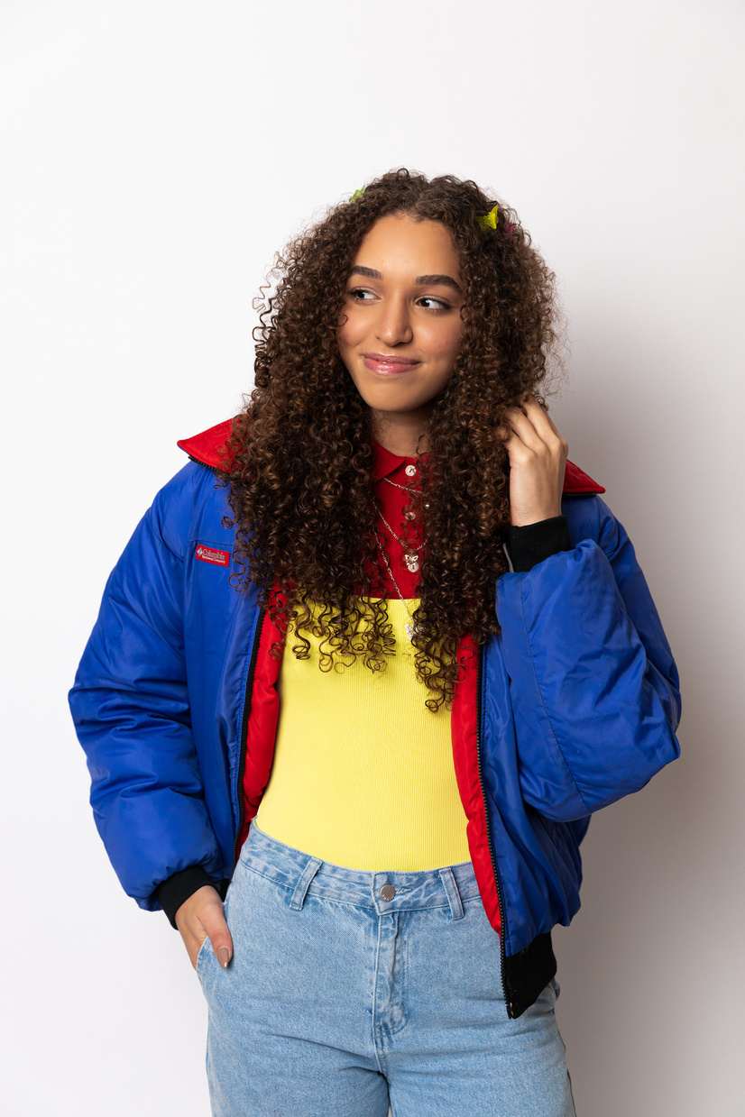 Woman in Trendy Casual Outfit